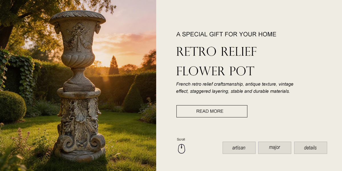European Retro Roman Column Flower Vase Decoration 