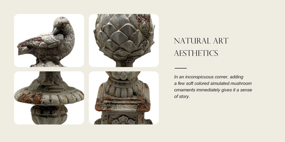Vintage Flower And Bird Pillar Decorative Ornament