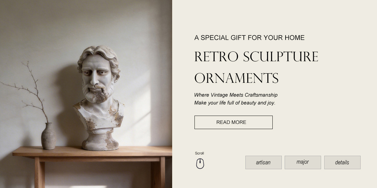European retro Greek god bust ornament