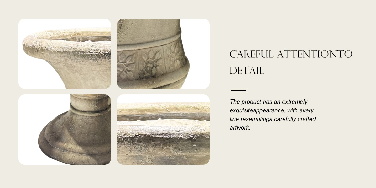 Retro Relief High Footed Flowerpot Retro Relief High Footed Flowerpot
