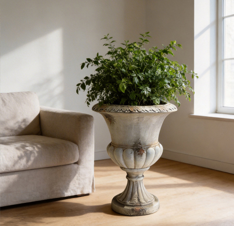 Vintage High Footed Cup-Shaped Flowerpot 