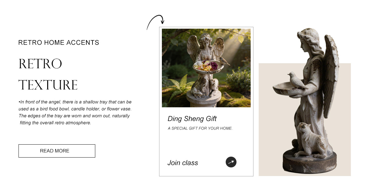 Retro Angel Bird Feeding Ornament 