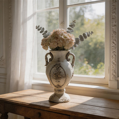 European Retro Antique Carved Angular Flower Ware European Retro Antique Carved Angular Flower Ware