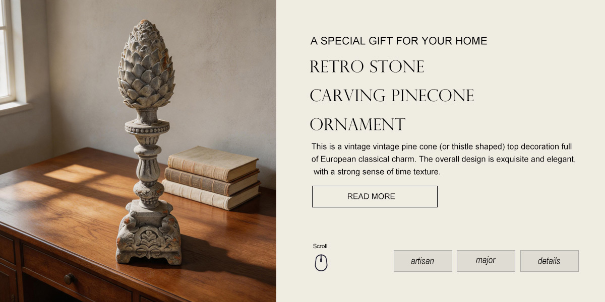 European Retro Pine Cone Top Pillar Ornament 