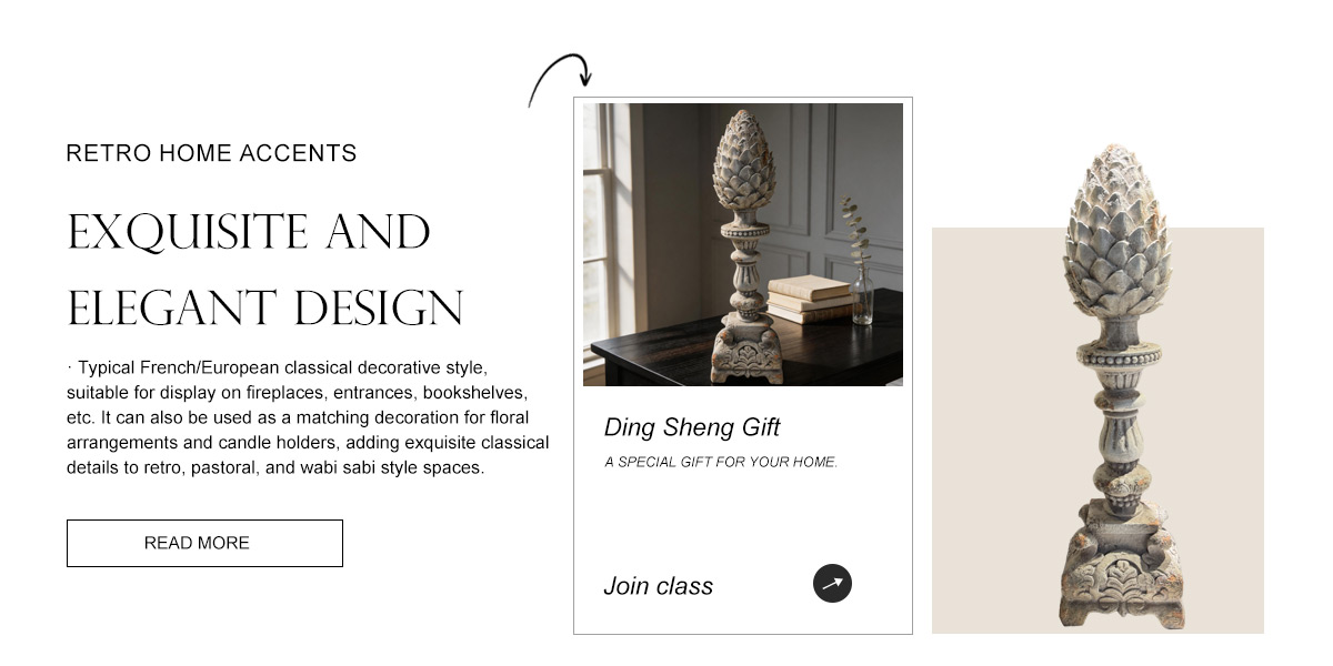 European Retro Pine Cone Top Pillar Ornament 