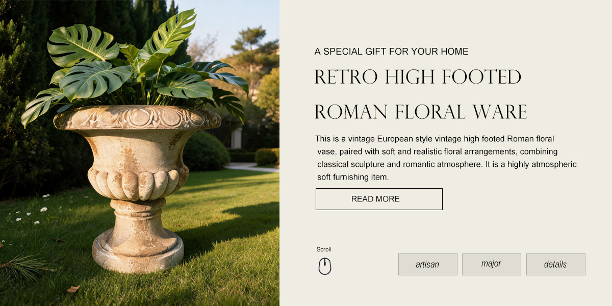 Retro Roman Column High footed Flower Utensils