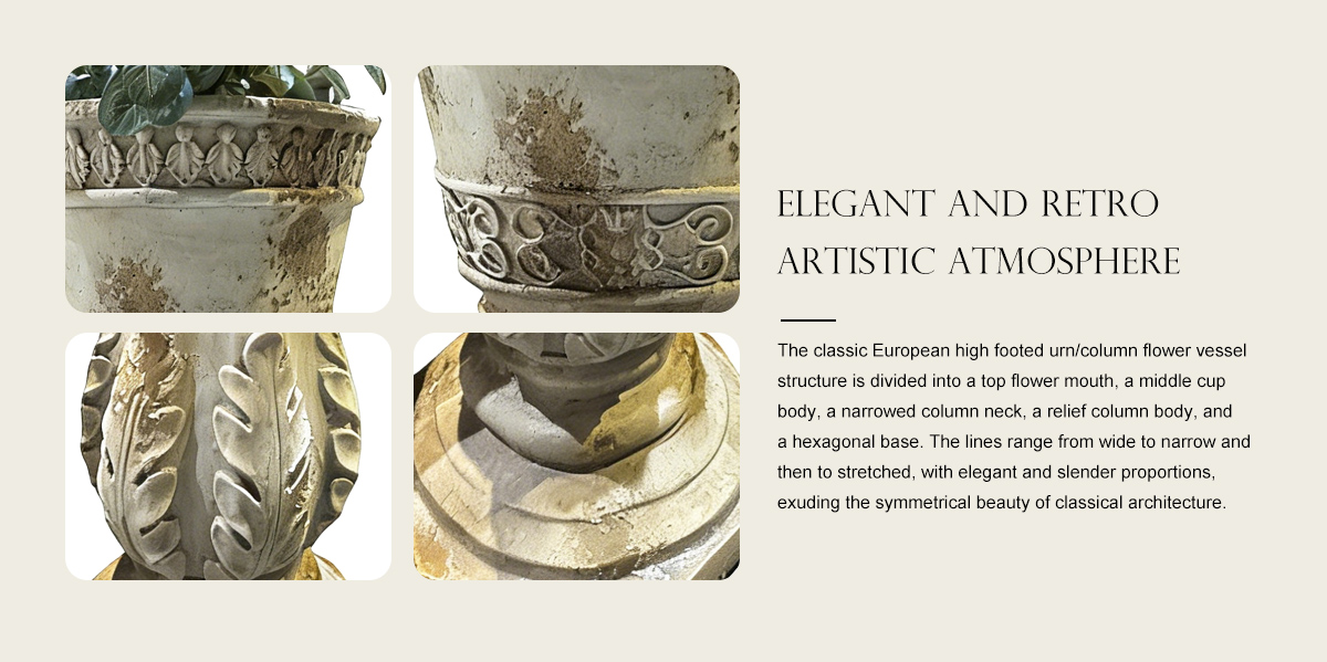 Retro High Footed Roman Pillar Flower Vase Retro High Footed Roman Pillar Flower Vase