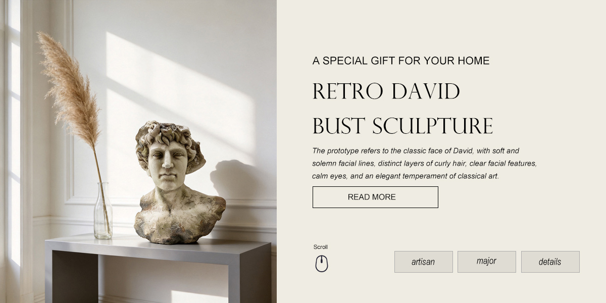 Vintage David Half Body Sculpture Ornament