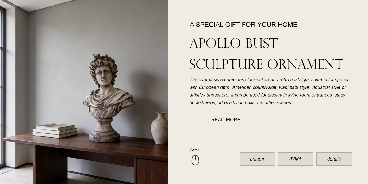 Retro Male Bust Sculpture Ornament