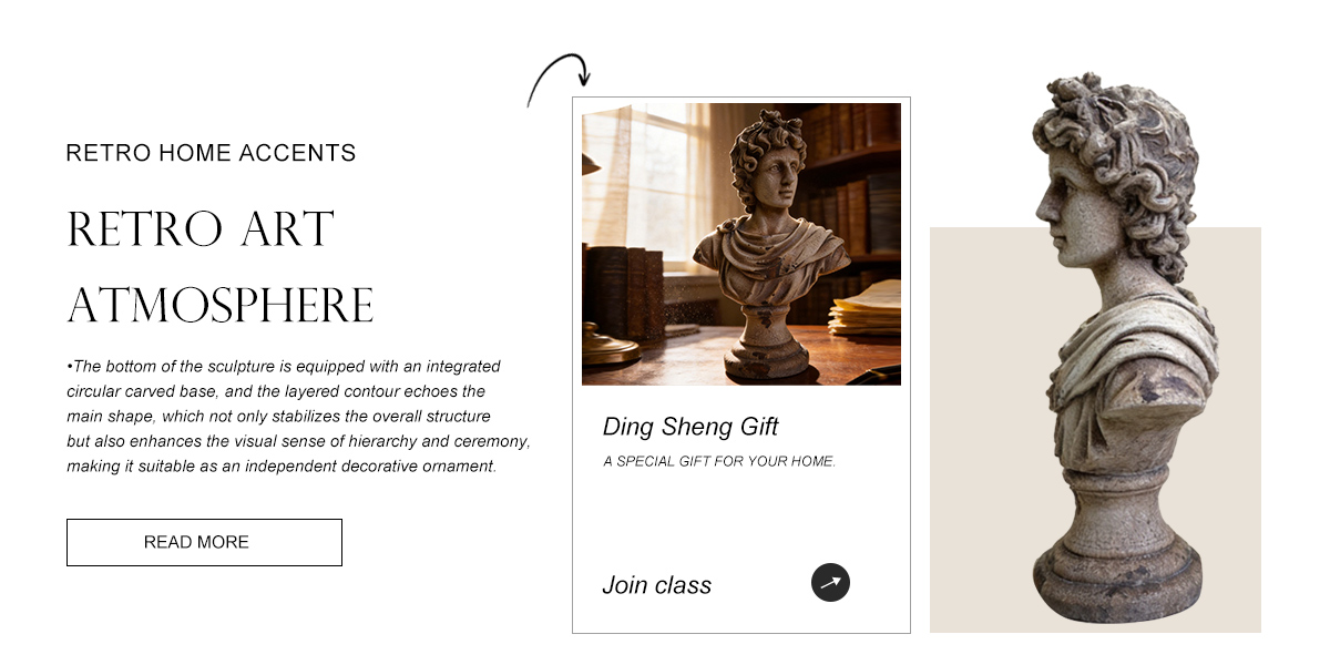 Retro Male Bust Sculpture Ornament