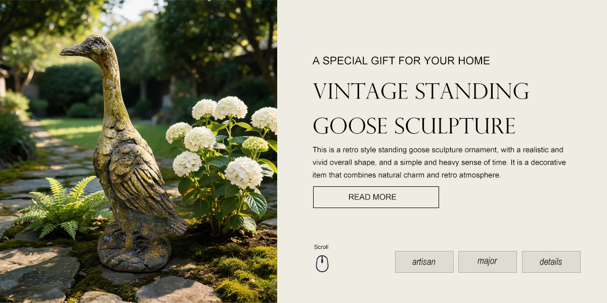 Retro Pastoral Goose Shaped Sculpture