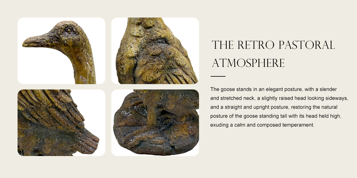Retro Pastoral Goose Shaped Sculpture