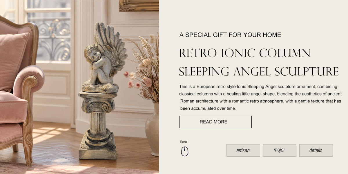 Retro Sleeping Angel Roman Column Ornament Retro Sleeping Angel Roman Column Ornament