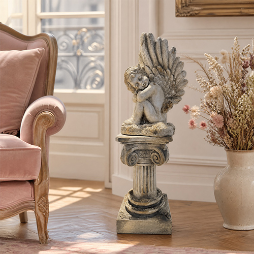 Retro Sleeping Angel Roman Column Ornament Retro Sleeping Angel Roman Column Ornament