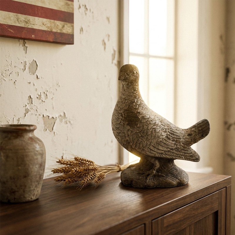 Retro pigeon sculpture ornament