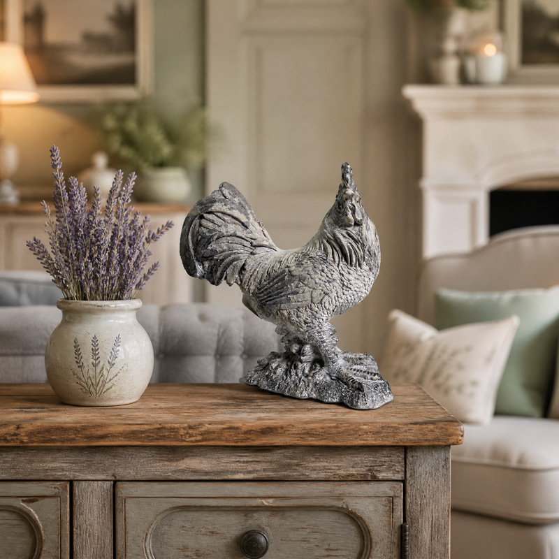 Vintage Rooster Sculpture Ornament
