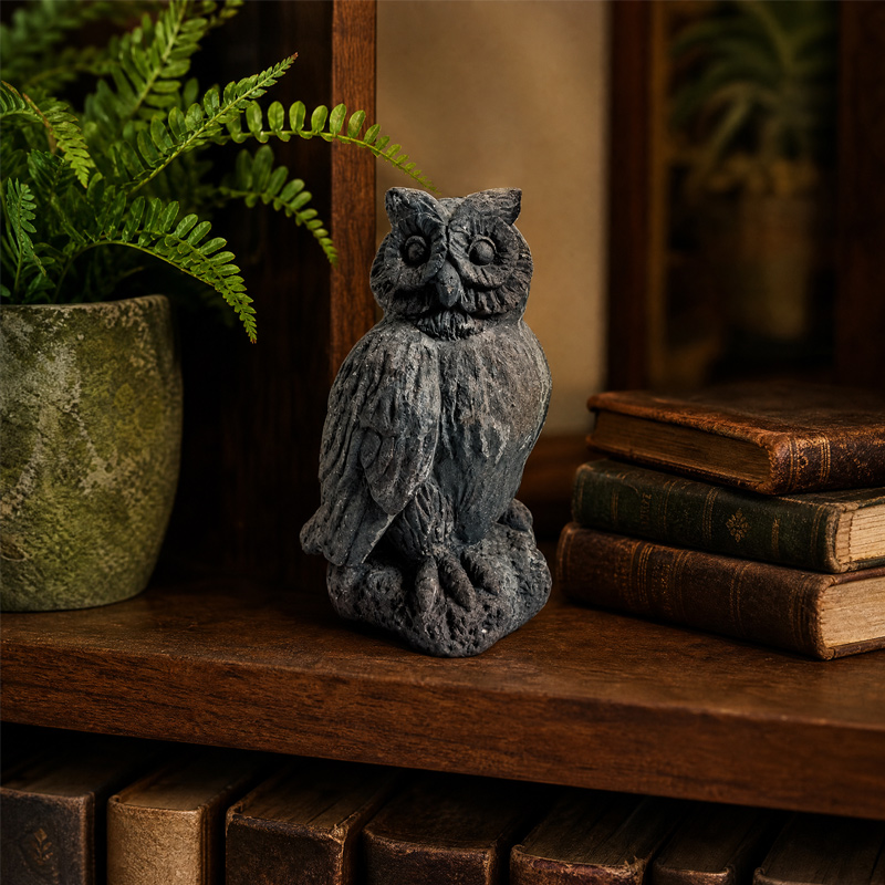 Imitation Stone Texture Retro Owl Sculpture