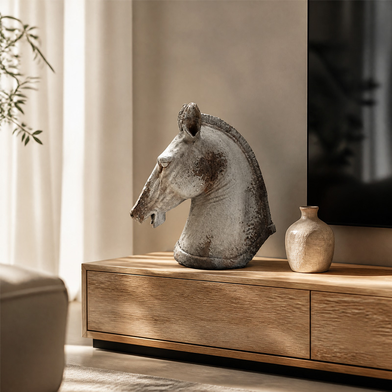Vintage Horse Head Sculpture Ornament