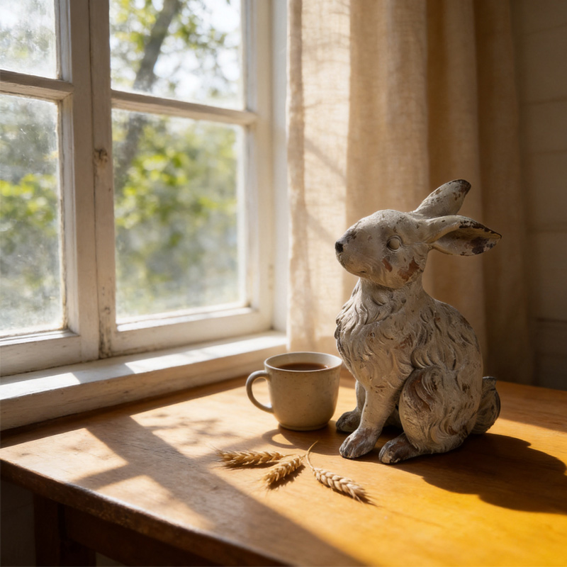 Retro Sitting Rabbit Ornament