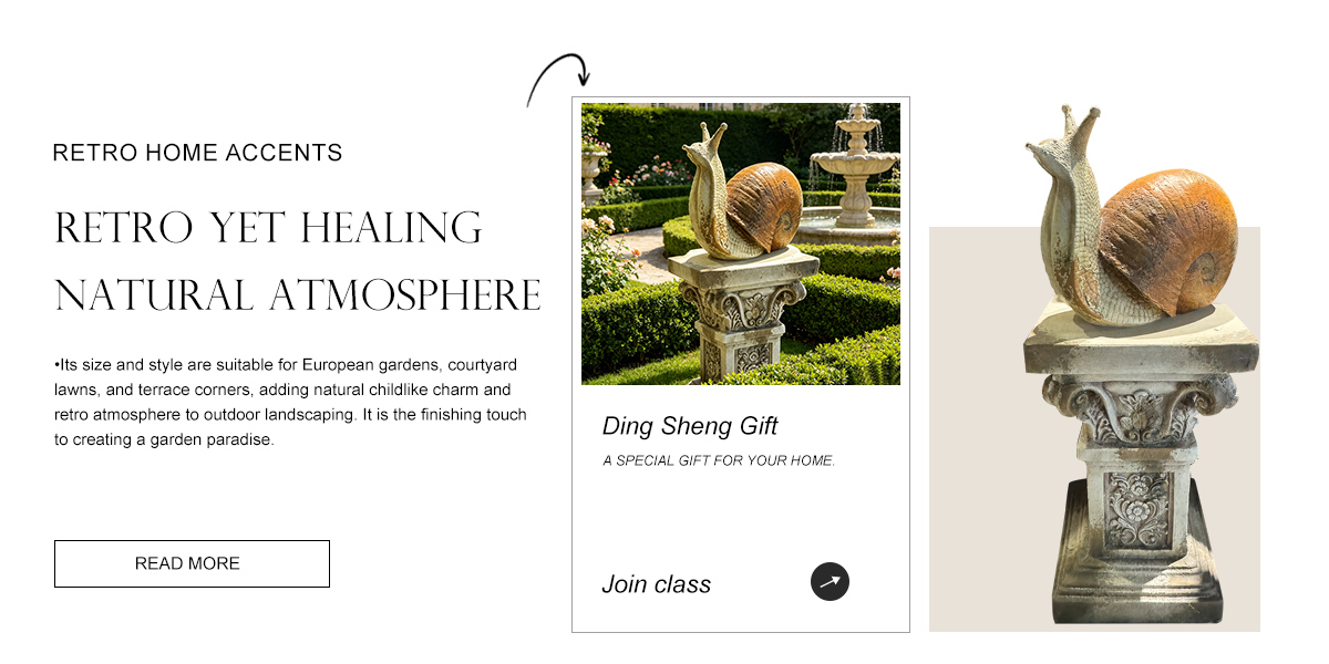 PersonalisedRetro Snail Statue with Roman Pillar Pedestal Set PersonalisedRetro Snail Statue with Roman Pillar Pedestal Set