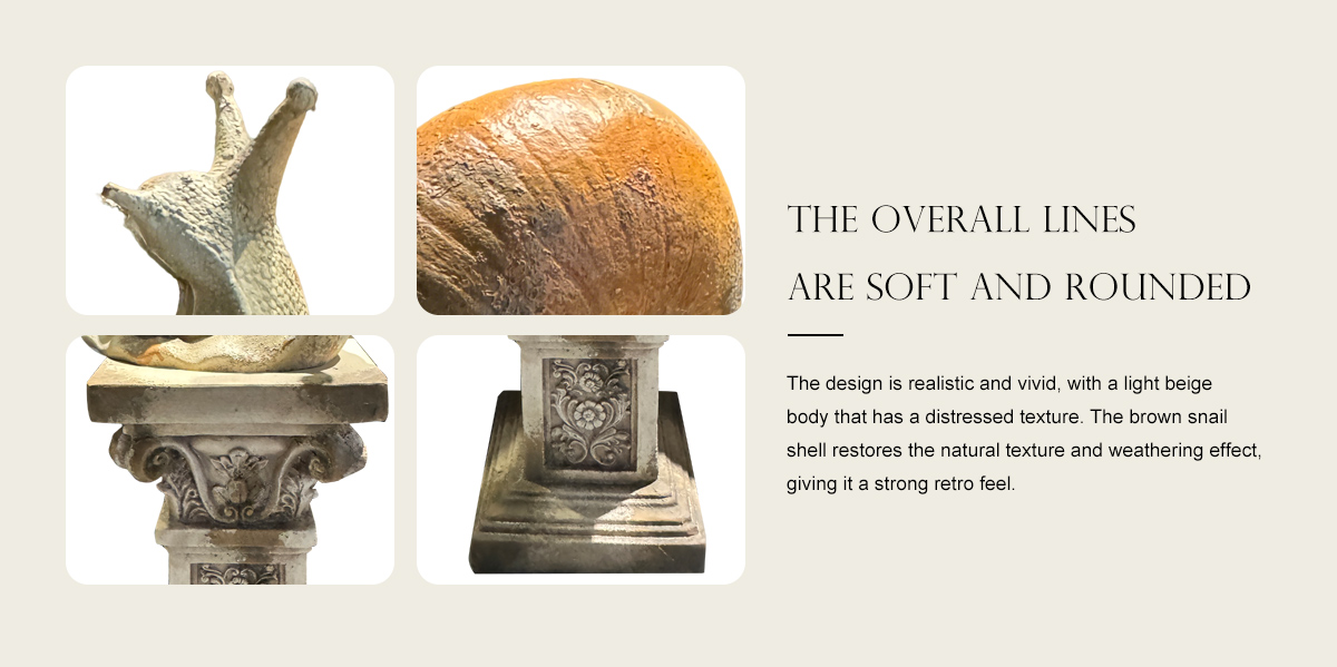 PersonalisedRetro Snail Statue with Roman Pillar Pedestal Set PersonalisedRetro Snail Statue with Roman Pillar Pedestal Set