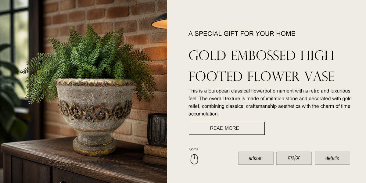 Vintage Gilded Roman Urn Planter Vintage Gilded Roman Urn Planter