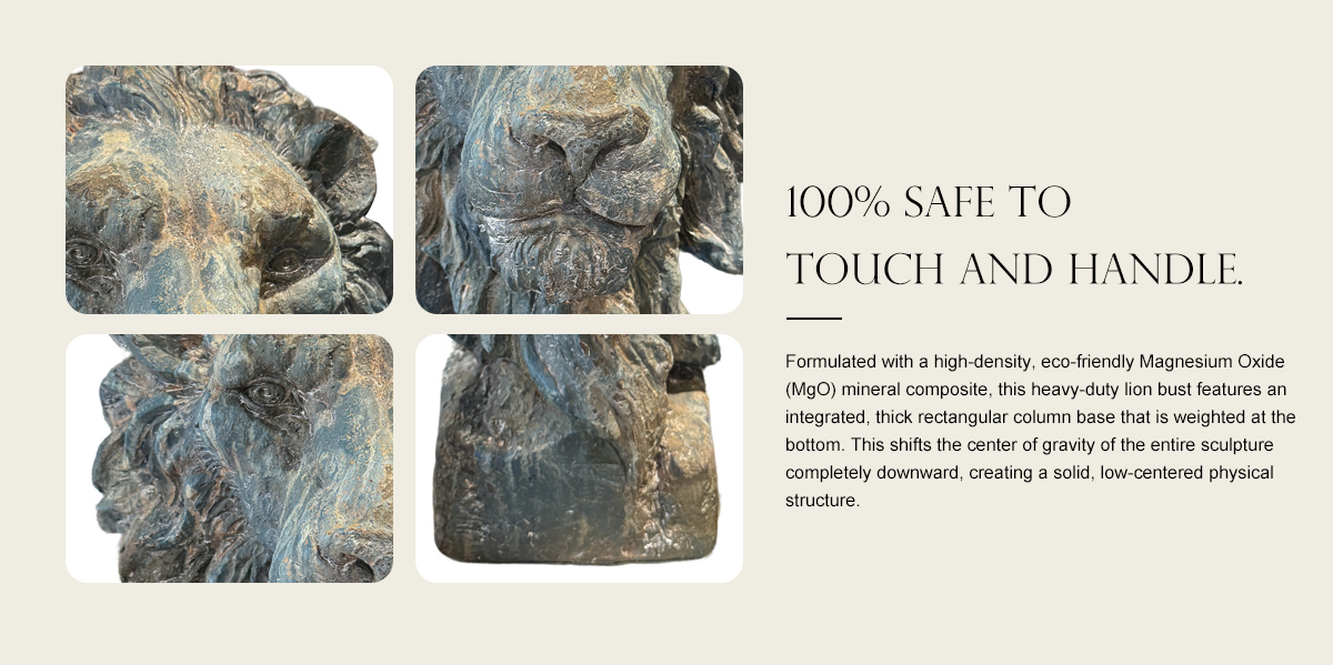 Vintage Majestic Lion Head Bust Statue Vintage Majestic Lion Head Bust Statue