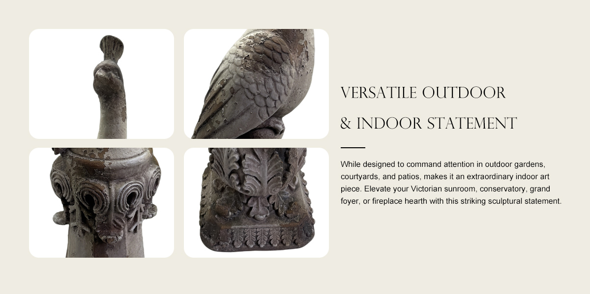 Vintage Baroque Peacock Roman Pedestal Statue Vintage Baroque Peacock Roman Pedestal Statue