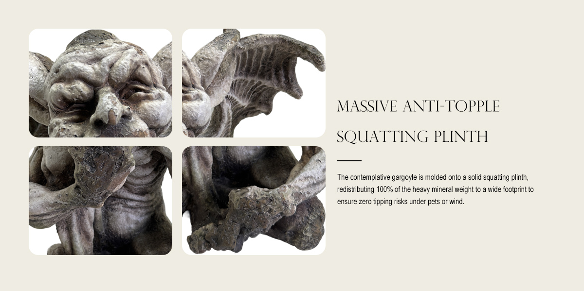 Vintage Gothic Thinker Gargoyle Garden Statue Vintage Gothic Thinker Gargoyle Garden Statue