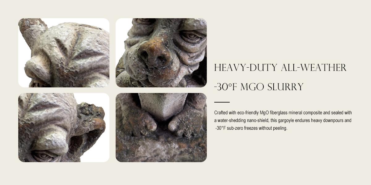 Retro Cute Flop-Eared Gargoyle Stone Statue Retro Cute Flop-Eared Gargoyle Stone Statue