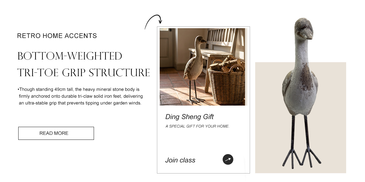 Vintage Egret Heron Garden Statue with Slender Metal Legs Vintage Egret Heron Garden Statue with Slender Metal Legs
