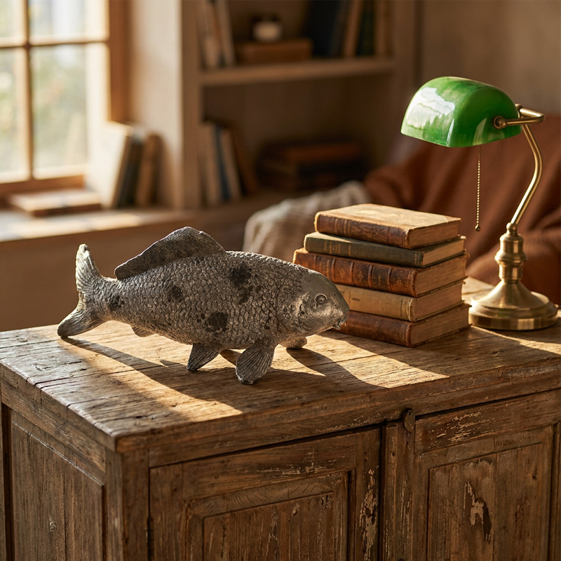 Vintage Zen Koi Fish Garden Statue