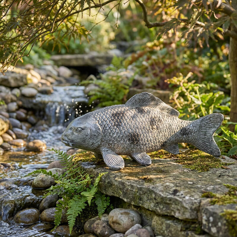 Vintage Zen Koi Fish Garden Statue Vintage Zen Koi Fish Garden Statue