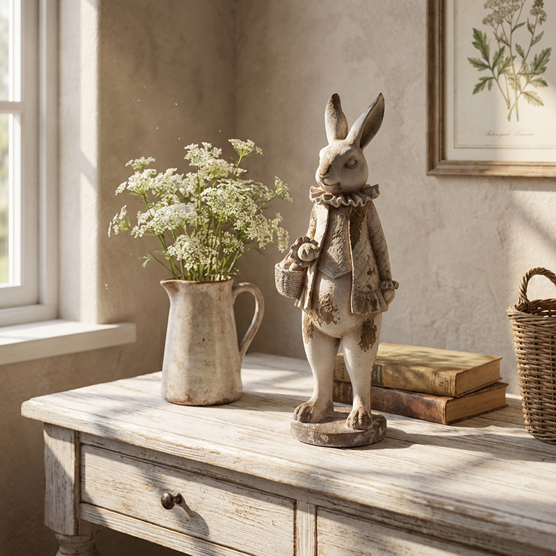 Vintage Rabbit Gentleman Garden Statue