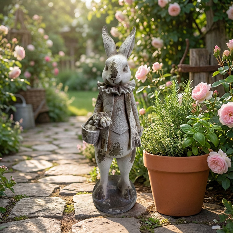 Vintage Rabbit Gentleman Garden Statue Vintage Rabbit Gentleman Garden Statue