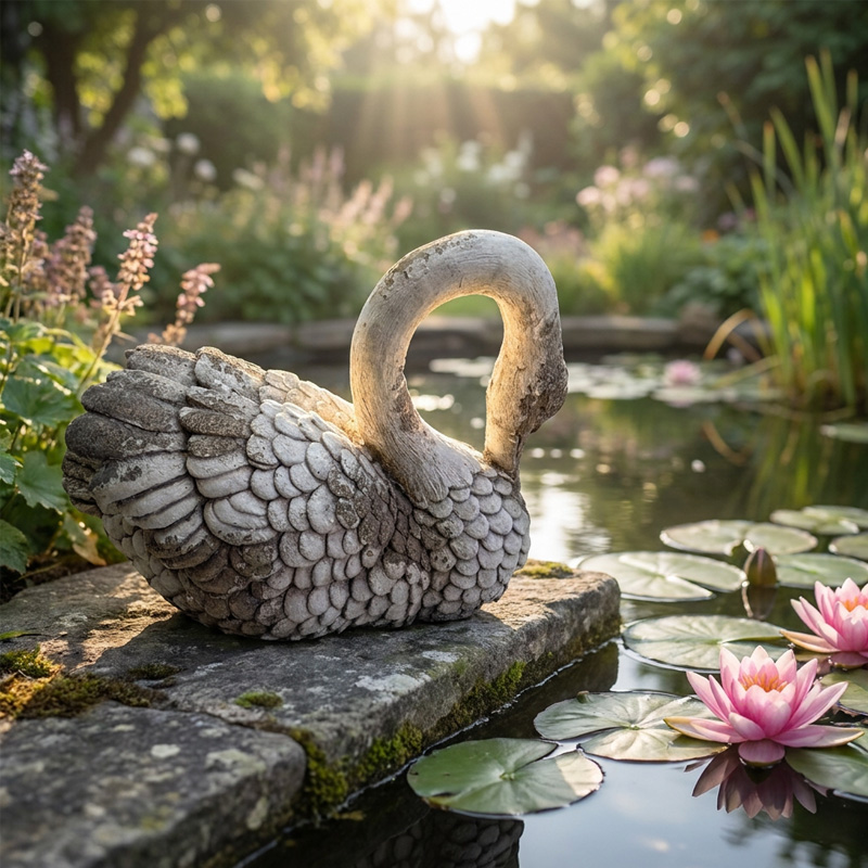 Vintage Swan Planter Garden Statue Vintage Swan Planter Garden Statue
