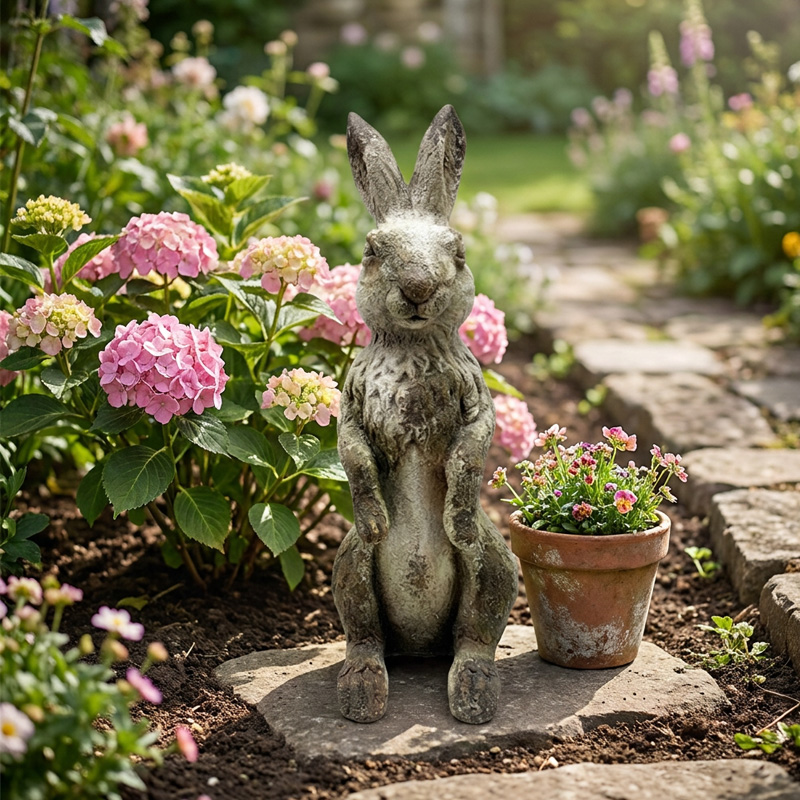 Vintage Standing Wild Hare Garden Statue Vintage Standing Wild Hare Garden Statue