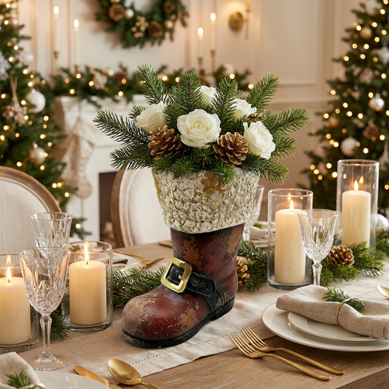 Vintage Santa Boot Planter