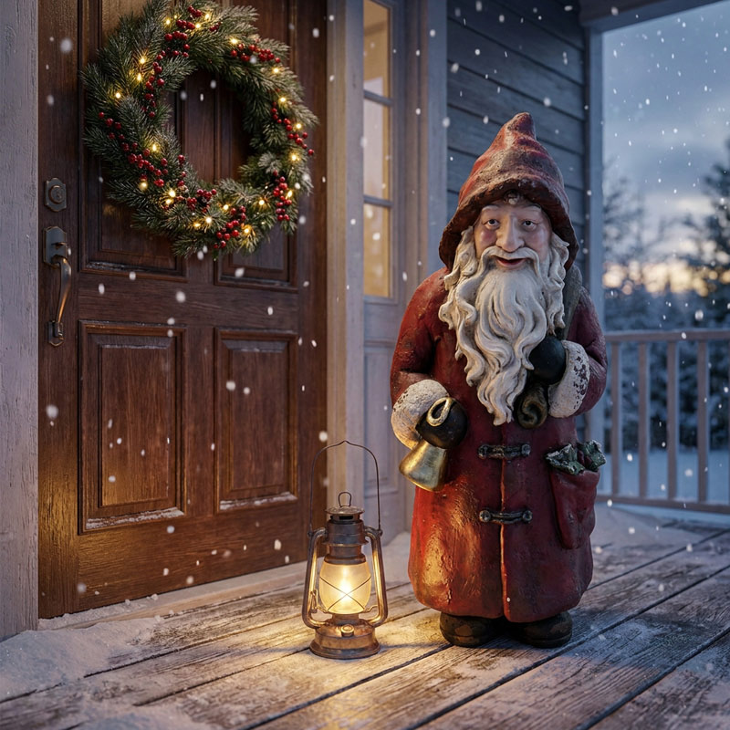 Vintage Hand-Painted Santa Claus Statue