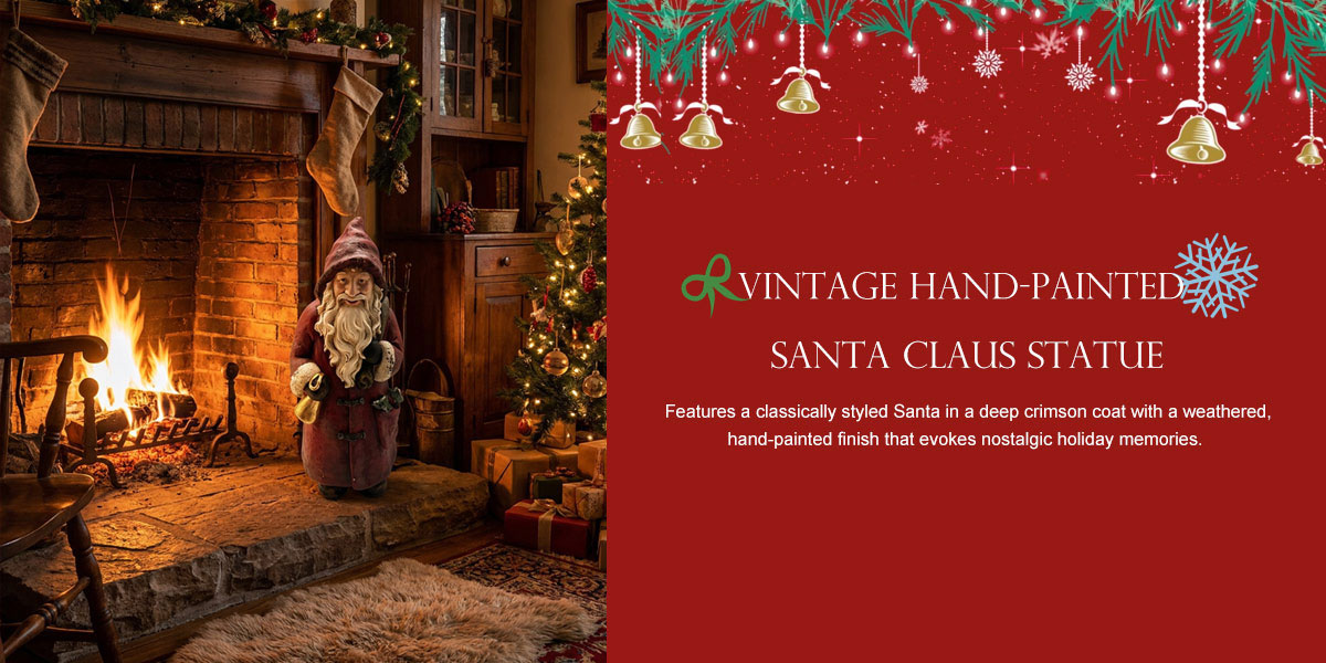 Vintage Hand-Painted Santa Claus Statue