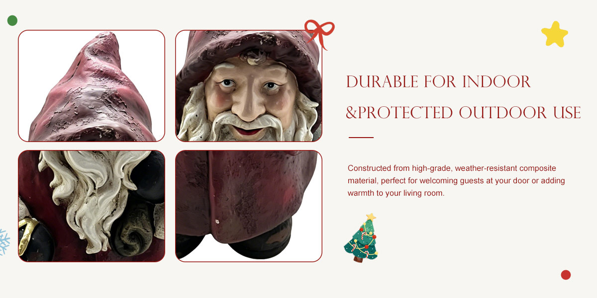 Vintage Hand-Painted Santa Claus Statue