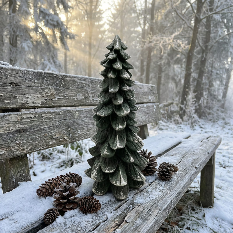  Frosted Alpine Pine Tree Statue