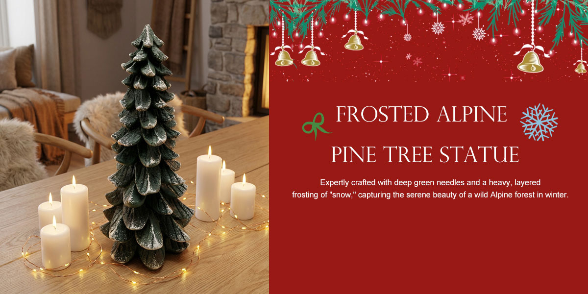  Frosted Alpine Pine Tree Statue