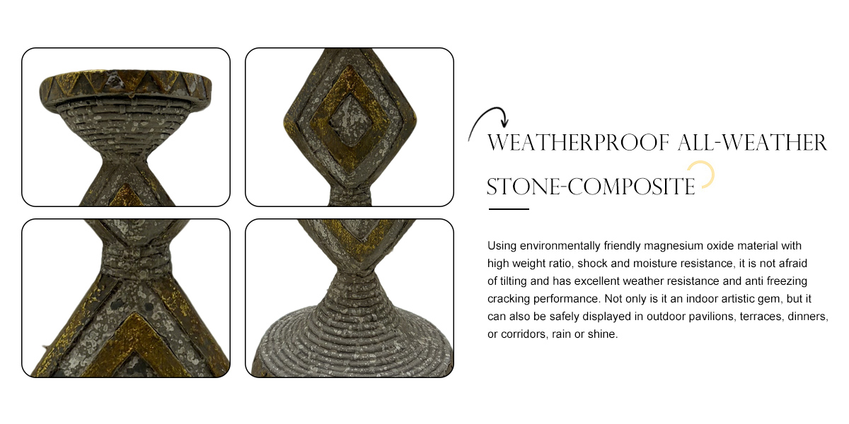 Vintage Geometric Diamond Pillar Candle Holder