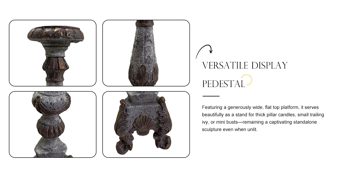 Vintage French Baroque Pillar Candle Holder