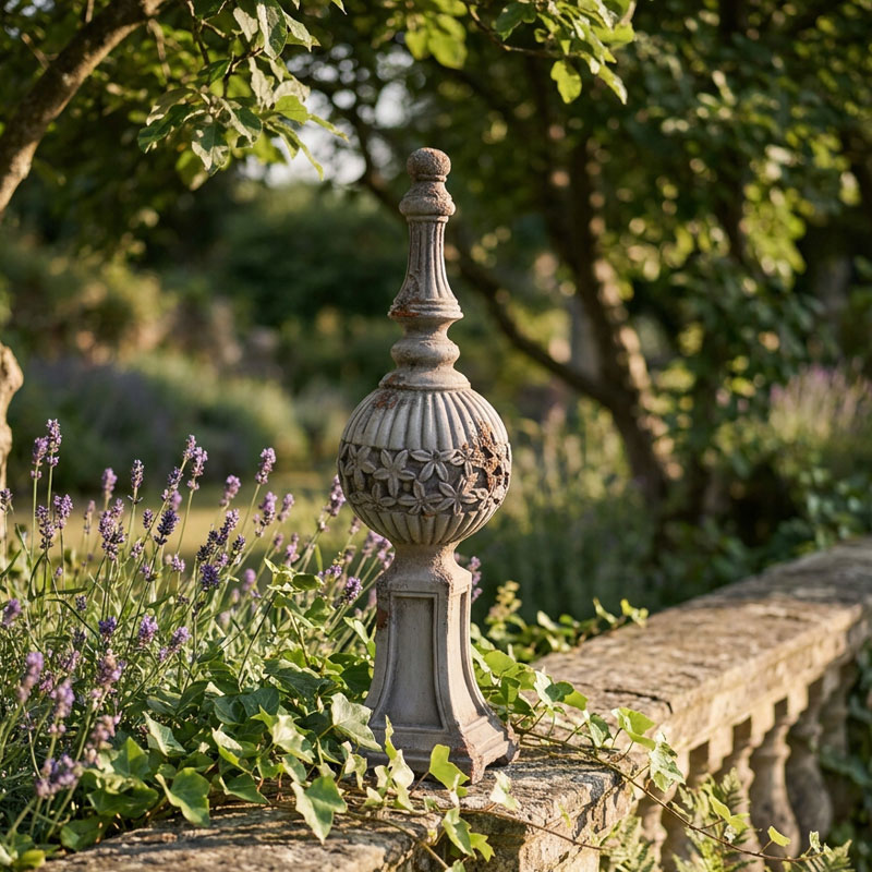 Vintage French Country Floral Sphere Finial