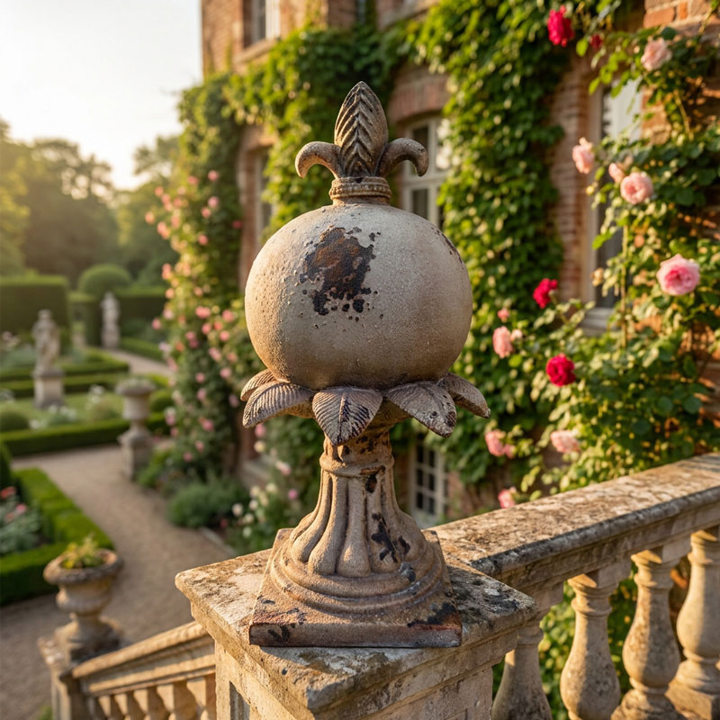 Fleur-de-lis & Sphere Architectural Finial