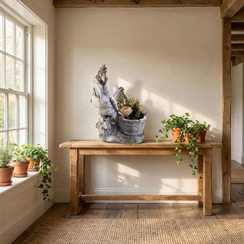 Vintage French Country Rooster Planter
