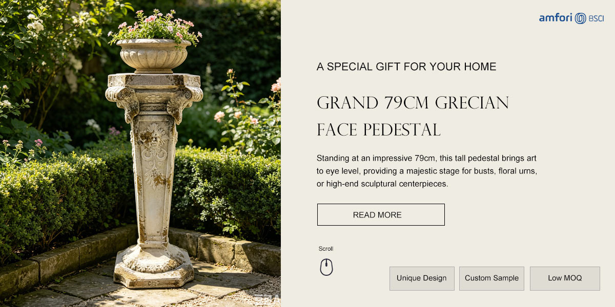 Grand 79cm Grecian Face Pedestal