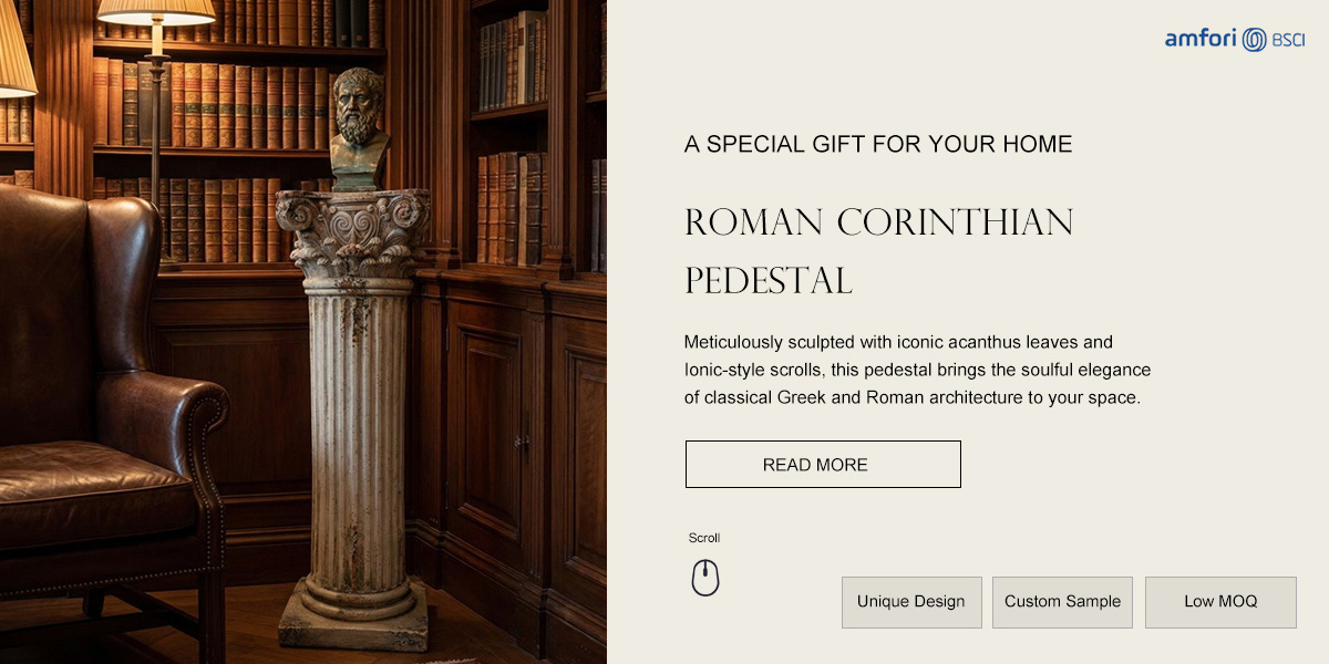 Grand 62.5cm Roman Corinthian Pedestal 